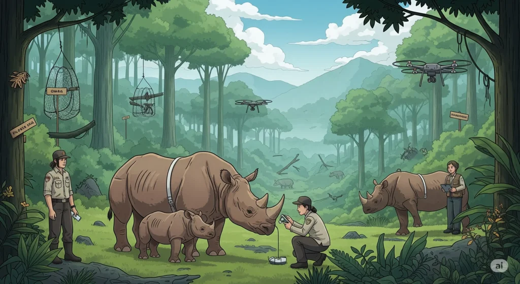 Conservation Efforts for Javan and Sumatran Rhinos: Challenges and Hope 1 Illustration of Conservation Efforts for Javan and Sumatran Rhinos: Challenges and Hope